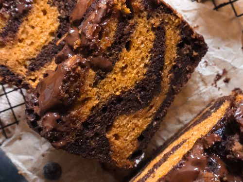 Cake Marbré Vegan Chocolat & Beurre de Citrouille