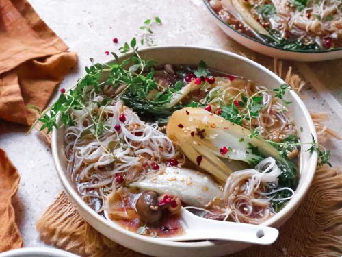 Soupe Vegan Pak Choï & Nouilles de Riz