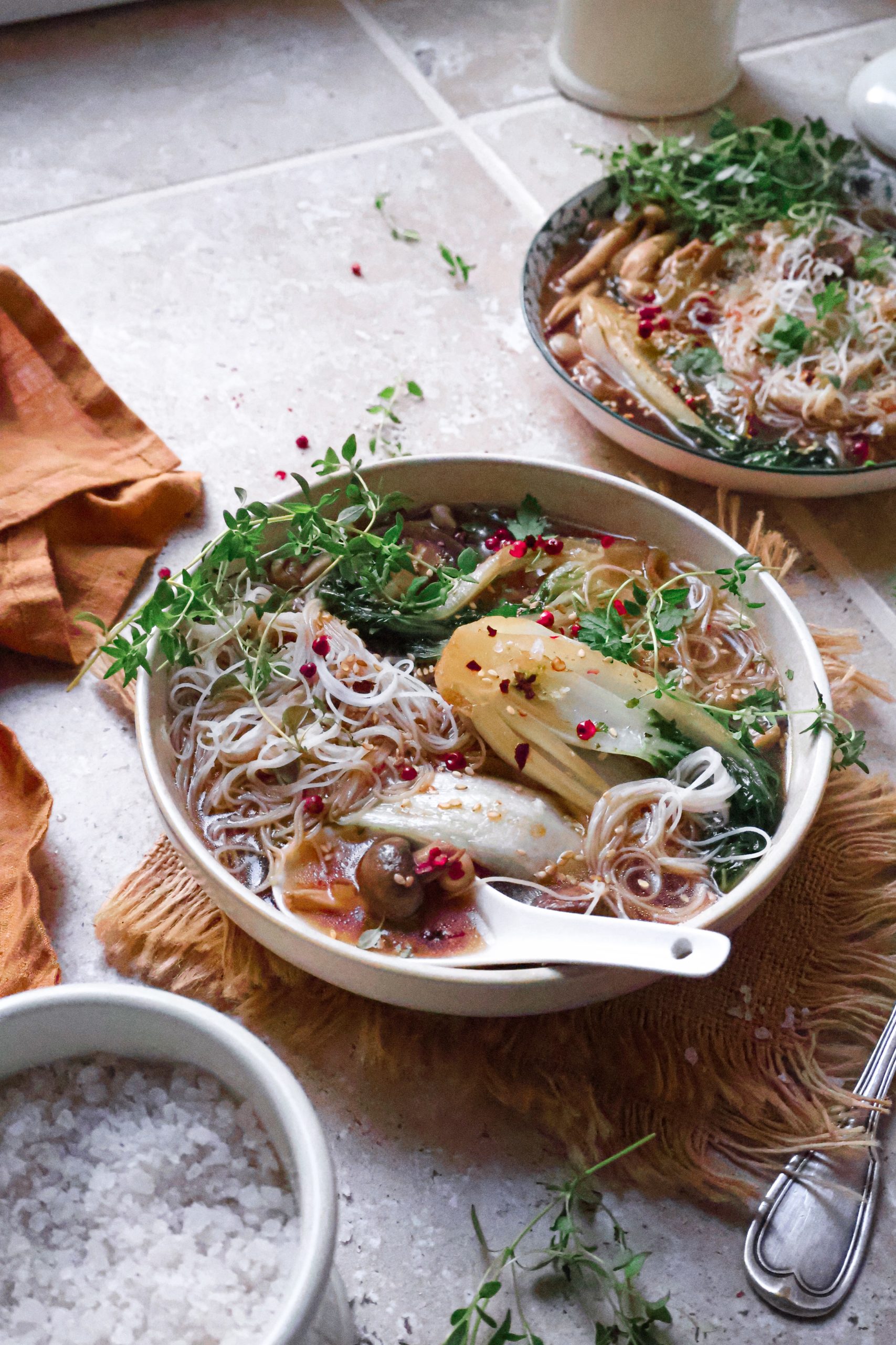 Soupe Vegan Pak Choï & Nouilles de Riz