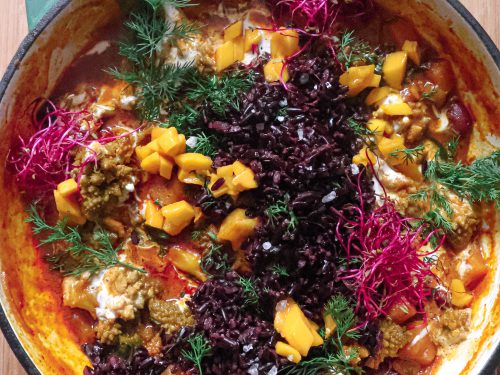 Curry Vegan Chou Romanesco, Butternut & Riz Noir