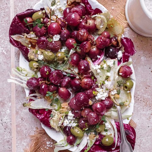 Salade Vegan d'Endive, Raisin & Fenouil Rôtis