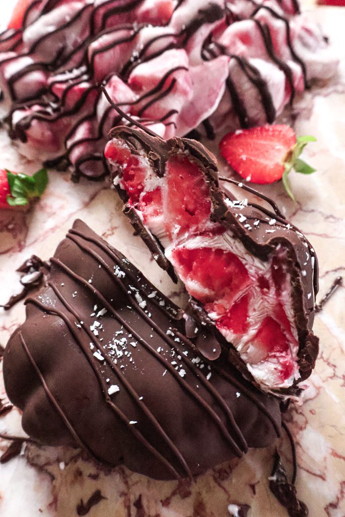 Croquants Glacés Vegan à la Fraise - 3 Ingrédients