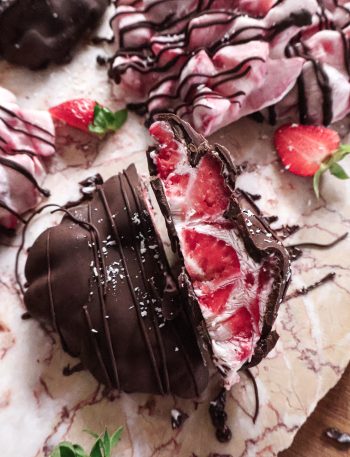 Croquants Glacés Vegan à la Fraise - 3 Ingrédients