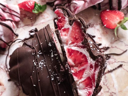 Croquants Glacés Vegan à la Fraise - 3 Ingrédients