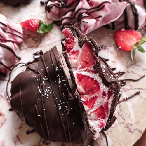 Croquants Glacés Vegan à la Fraise - 3 Ingrédients
