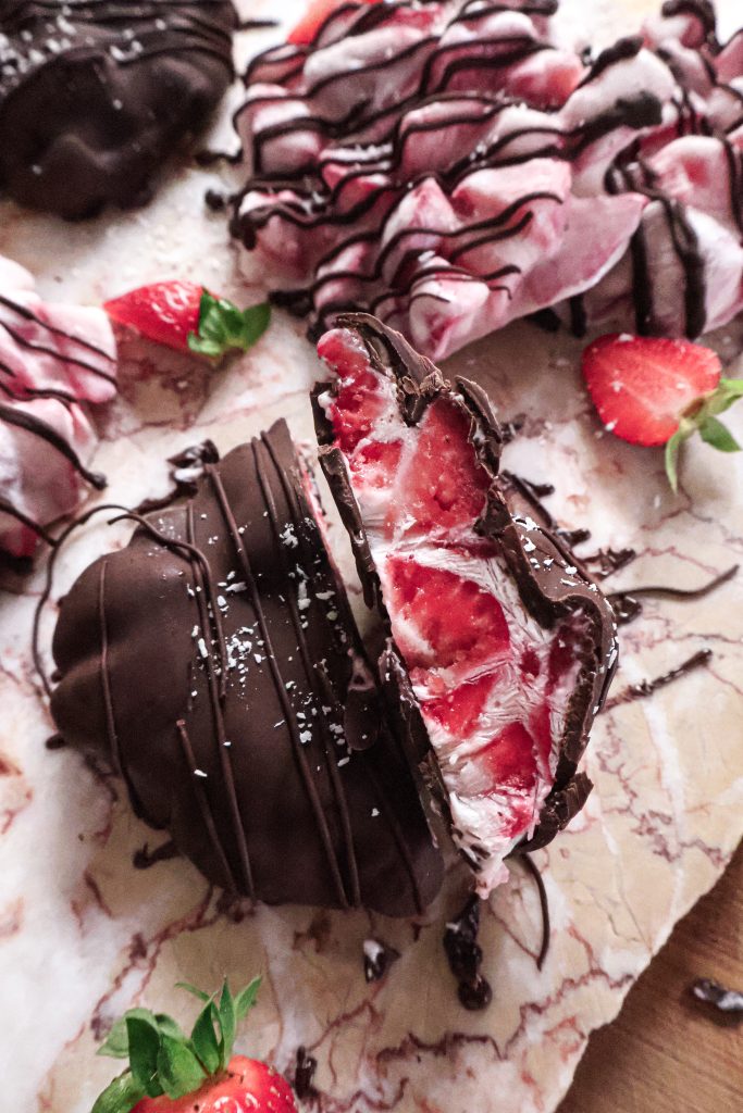 Croquants Glacés Vegan à la Fraise - 3 Ingrédients