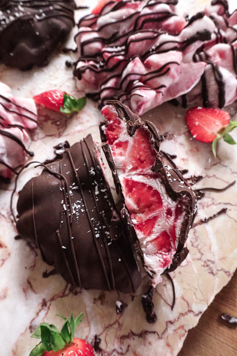 Croquants Glacés Vegan à la Fraise - 3 Ingrédients