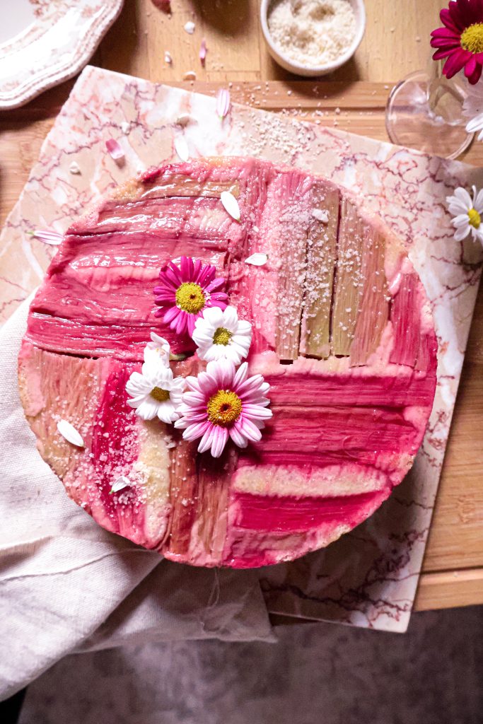 Gâteau Renversé Vegan à la Rhubarbe