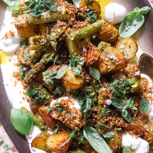 Pommes de Terre & Asperges Rôties au Four - Vegan