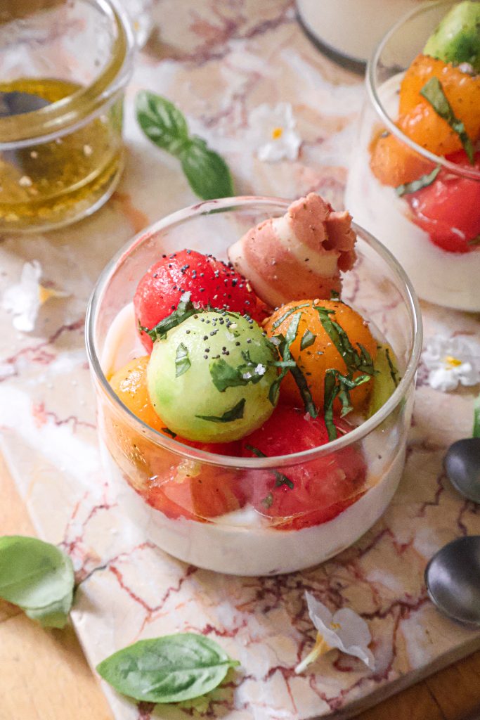 Verrines Fraîcheur Vegan Melon, Pastèque & Concombre