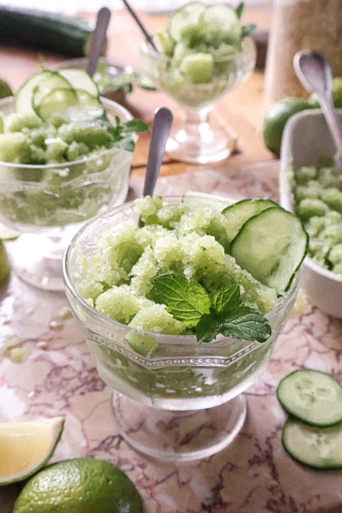 Granité Concombre, Citron Vert & Menthe
