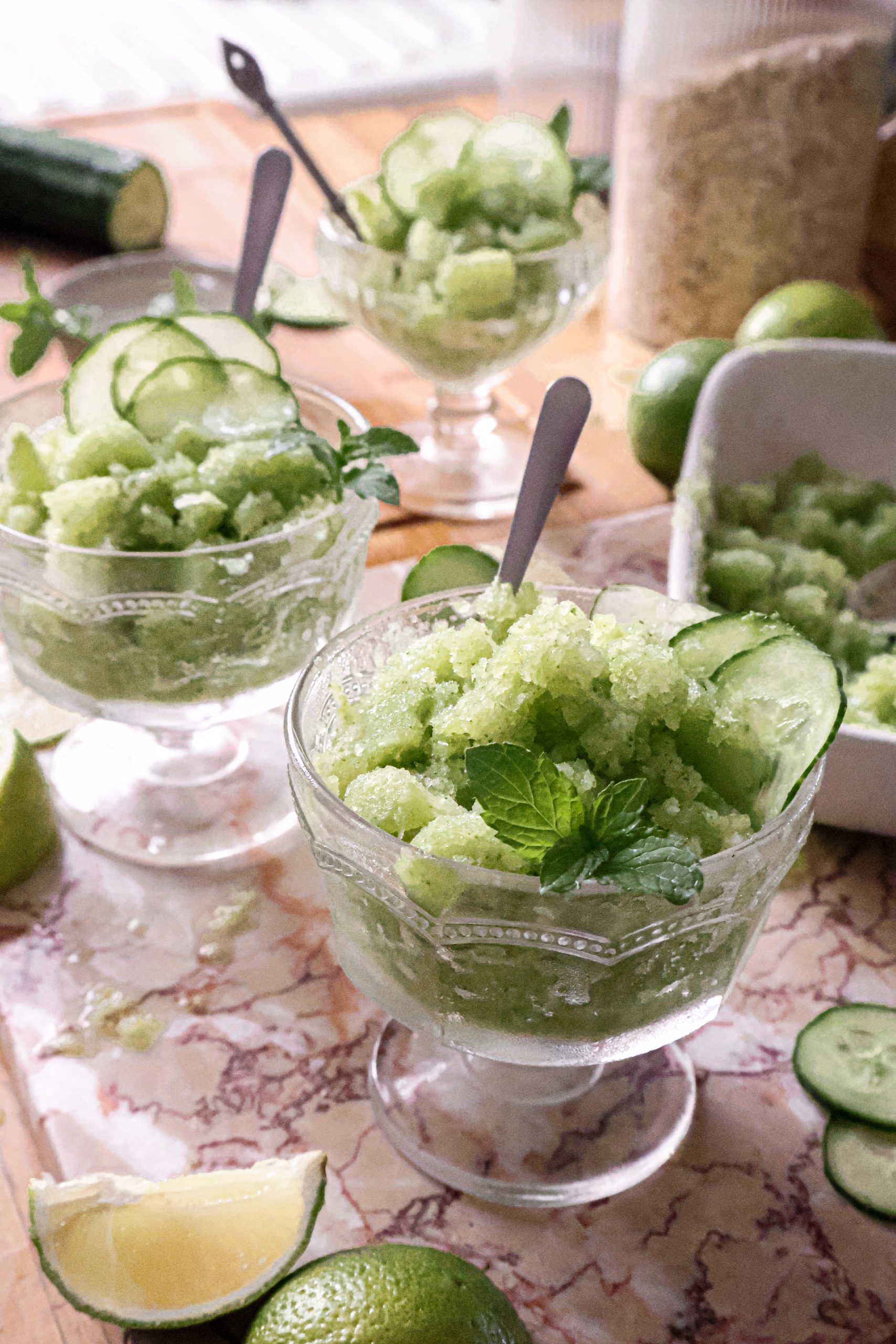 Granité Concombre, Citron Vert & Menthe