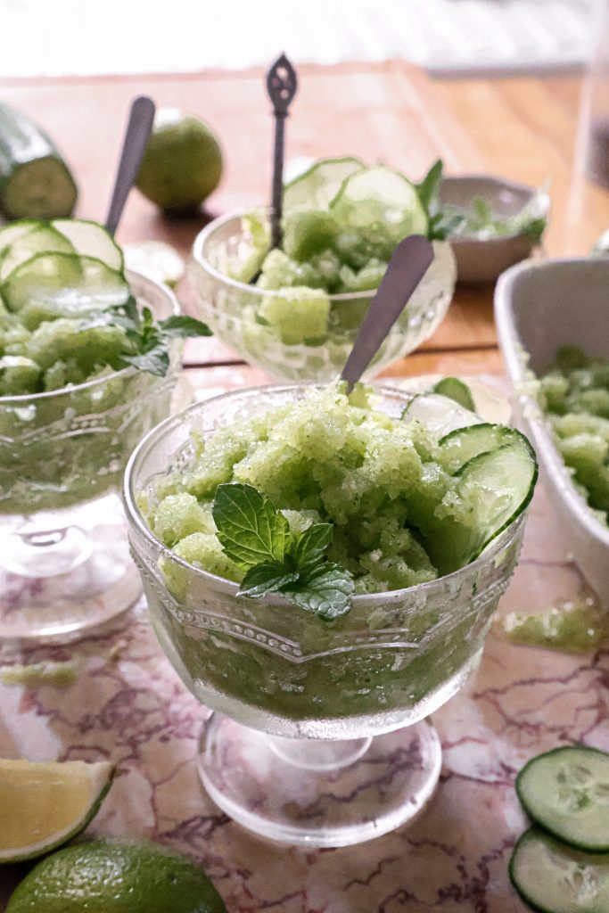 Granité Concombre, Citron Vert & Menthe