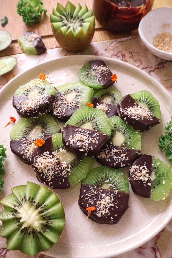 Kiwis Enrobés de Chocolat Noir Vegan