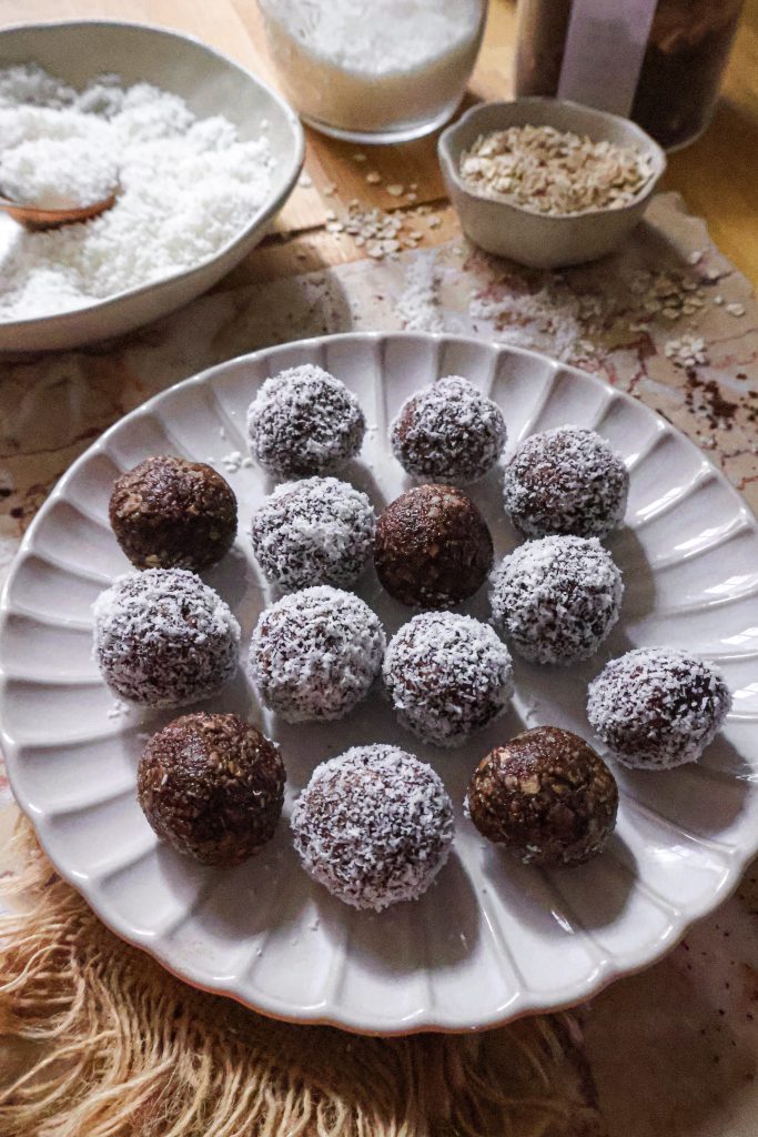 Bouchées Vegan Noix de Coco, Chocolat - Sans Cuisson, Sans Gluten