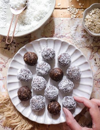 Bouchées Vegan Noix de Coco, Chocolat - Sans Cuisson, Sans Gluten