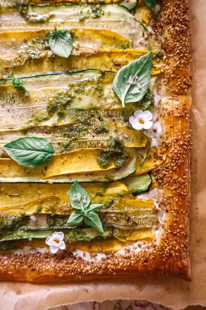 Tarte Salée Courgettes et Tartare Vegan