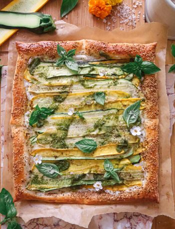 Tarte Salée Courgettes et Tartare Vegan