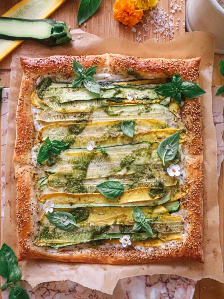 Tarte Salée Courgettes et Tartare Vegan
