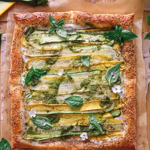 Tarte Salée Courgettes et Tartare Vegan