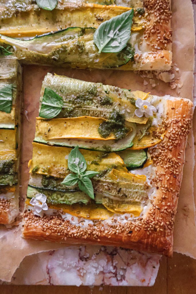 Tarte Salée Courgettes et Tartare Vegan