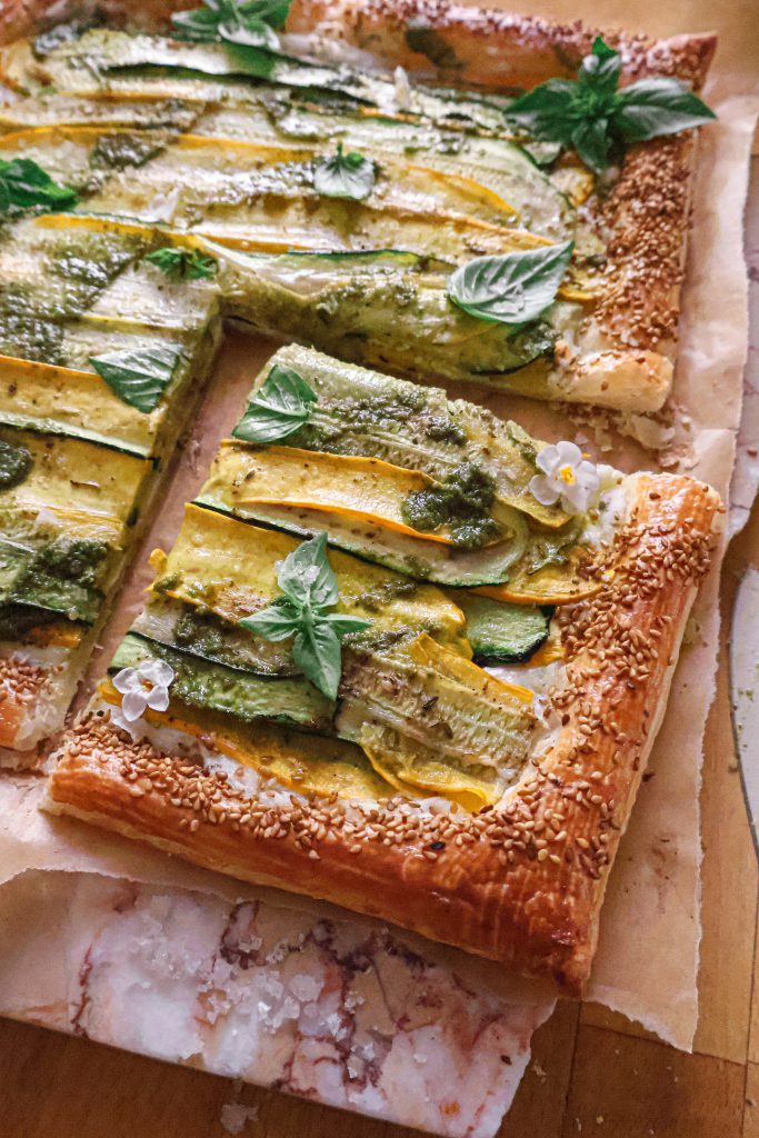 Tarte Salée Courgettes et Tartare Vegan