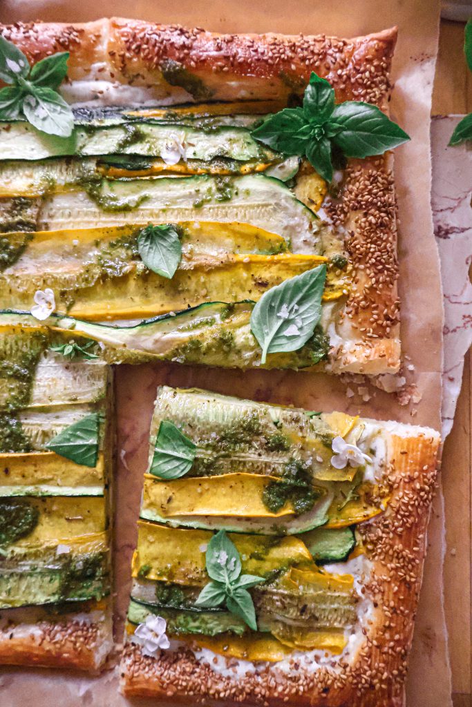 Tarte Salée Courgettes et Tartare Vegan