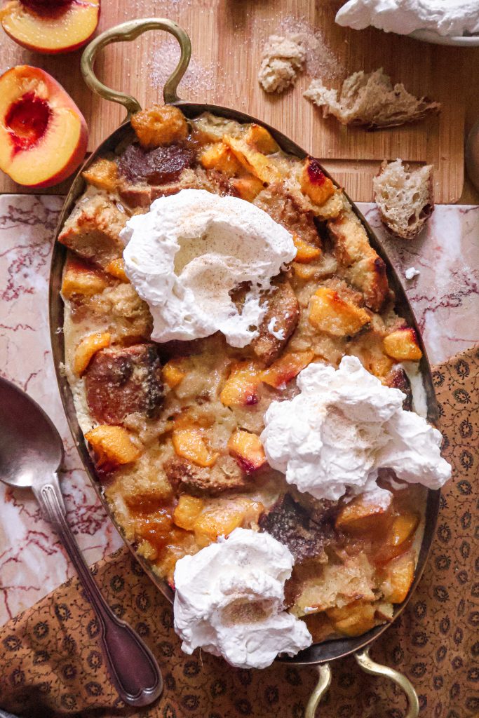 Pudding Vegan de Pain Dur aux Pêches — Anti-Gaspi
