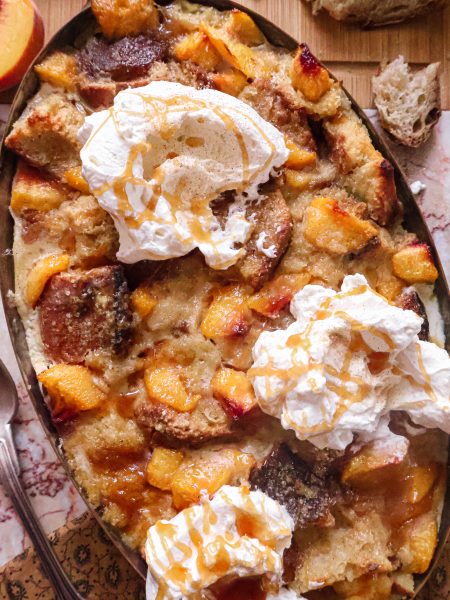 Pudding Vegan de Pain Dur aux Pêches — Anti-Gaspi
