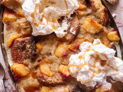 Pudding Vegan de Pain Dur aux Pêches — Anti-Gaspi