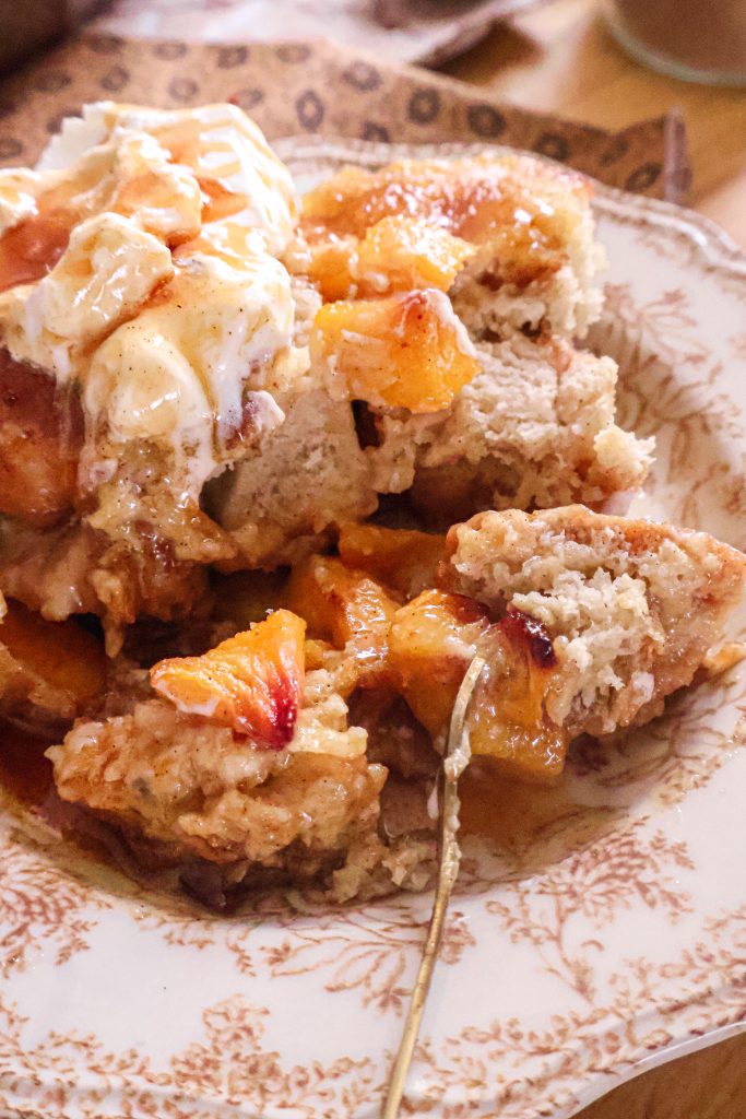 Pudding Vegan de Pain Dur aux Pêches — Anti-Gaspi