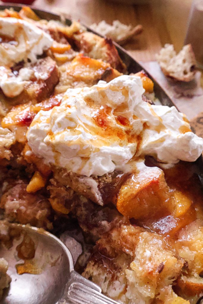Pudding Vegan de Pain Dur aux Pêches — Anti-Gaspi