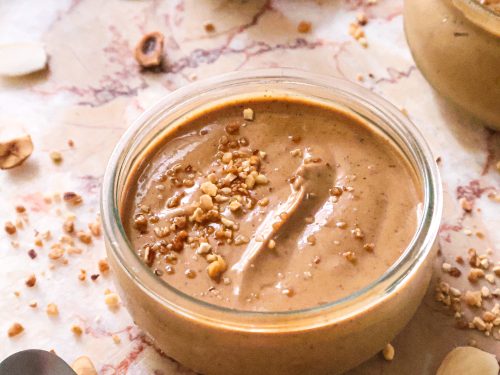 Crème Dessert Vegan au Praliné Sans Cuisson