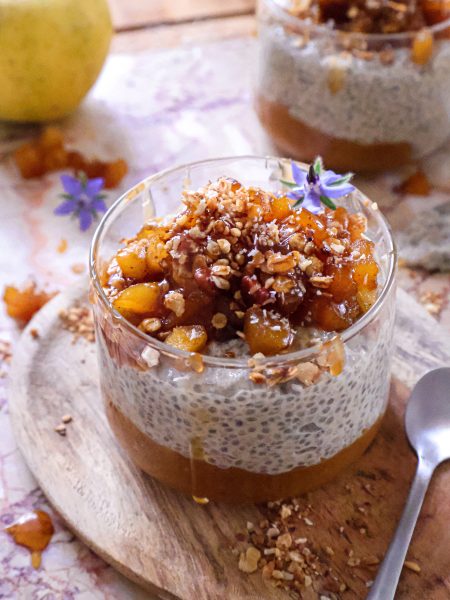 Pudding de Chia Vegan Façon Crumble de Pomme - Sans Gluten