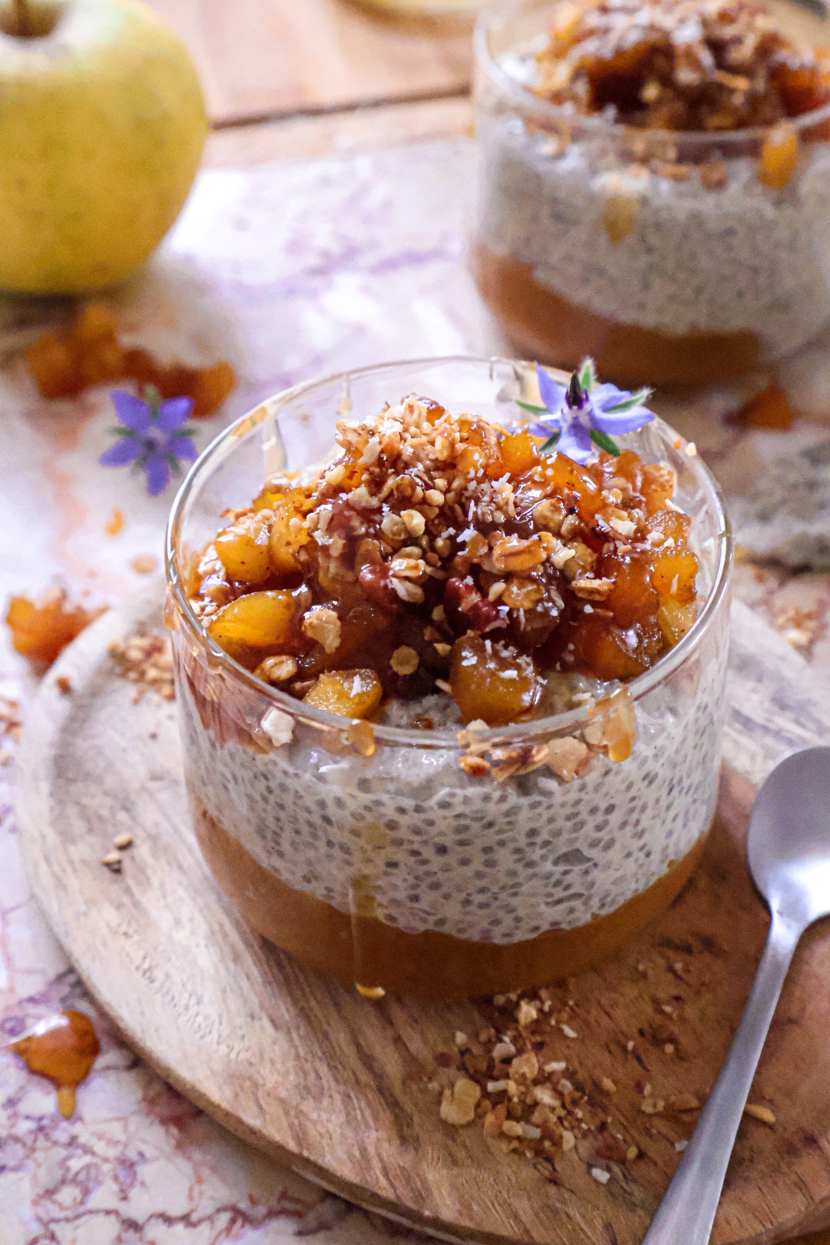 Pudding de Chia Vegan Façon Crumble de Pomme - Sans Gluten