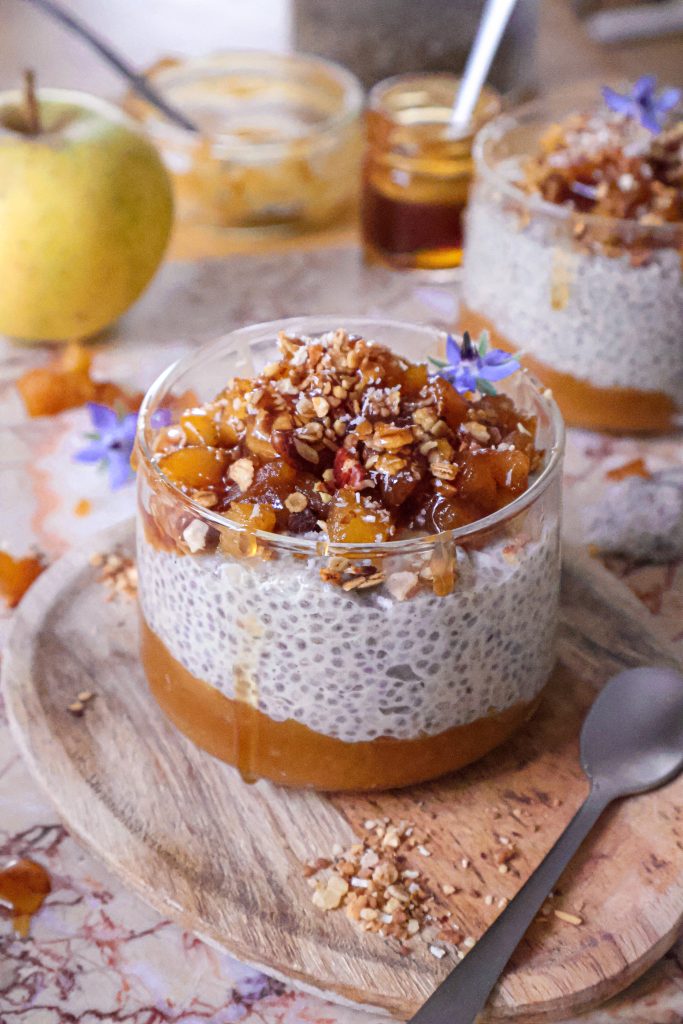 Pudding de Chia Vegan Façon Crumble de Pomme - Sans Gluten