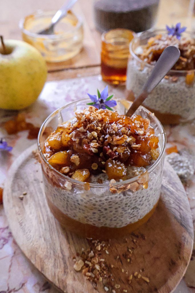 Pudding de Chia Vegan Façon Crumble de Pomme - Sans Gluten