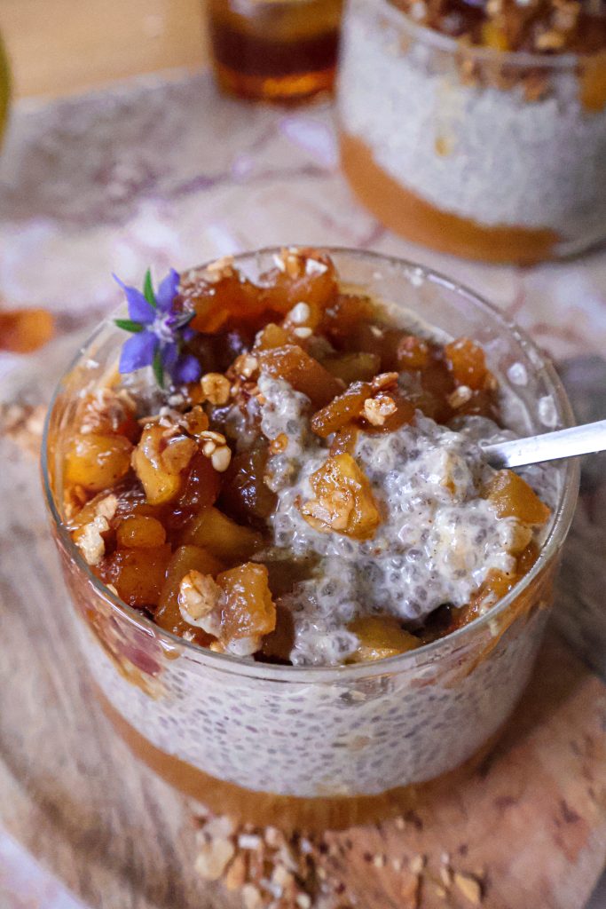 Pudding de Chia Vegan Façon Crumble de Pomme - Sans Gluten