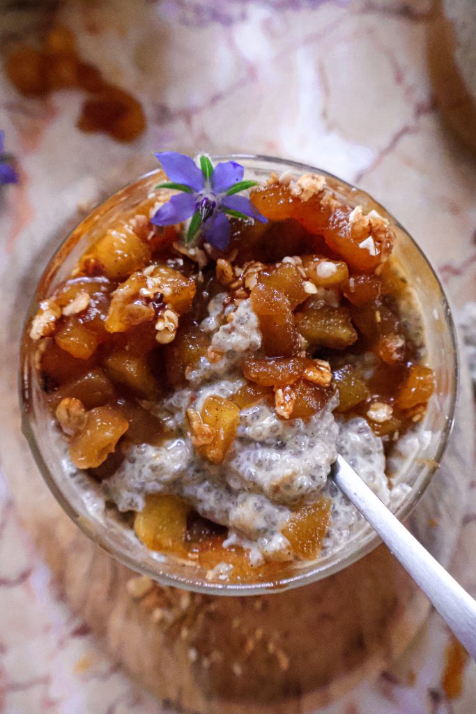 Pudding de Chia Vegan Façon Crumble de Pomme - Sans Gluten