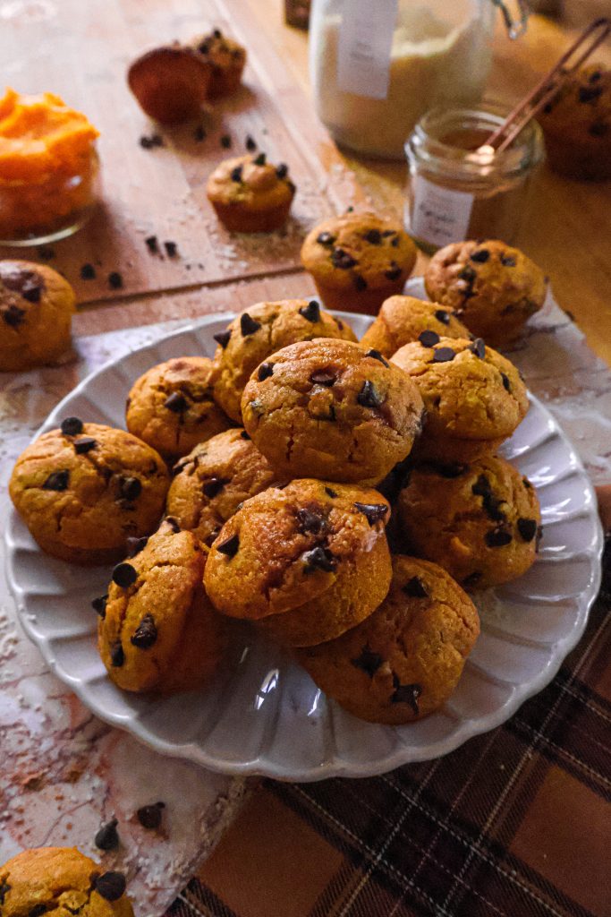 Mini Muffins Vegan Citrouille et Pépites de Chocolat