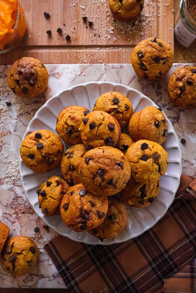 Mini Muffins Vegan Citrouille et Pépites de Chocolat
